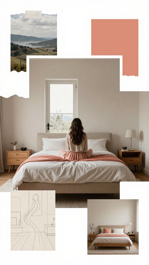 bed facing door clutter free circulation