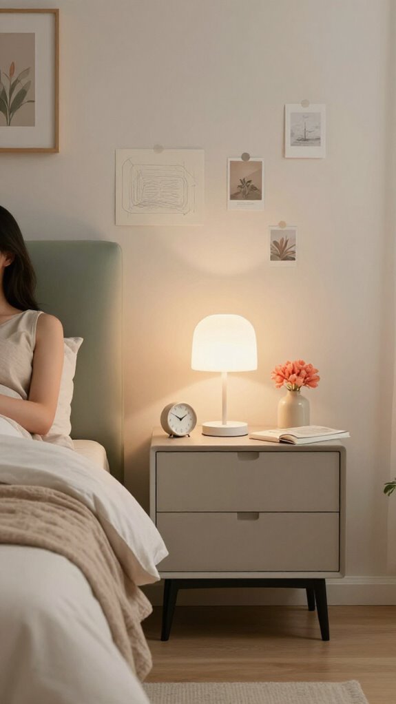 calming minimalist nightstand design