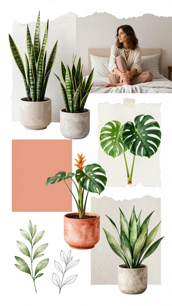 stylish bedroom plant decor