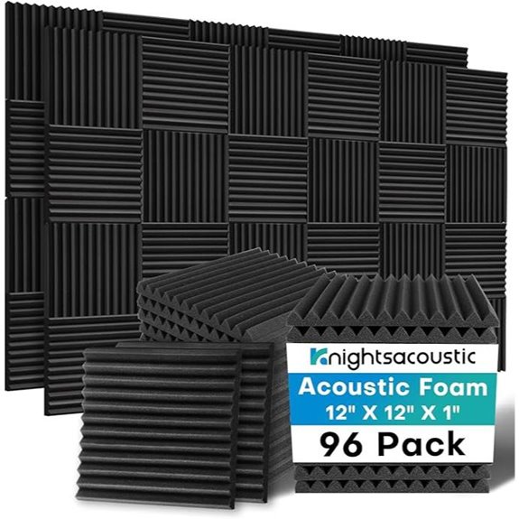 Knightsacoustic 96 Pack Acoustic Foam Panels 12x12