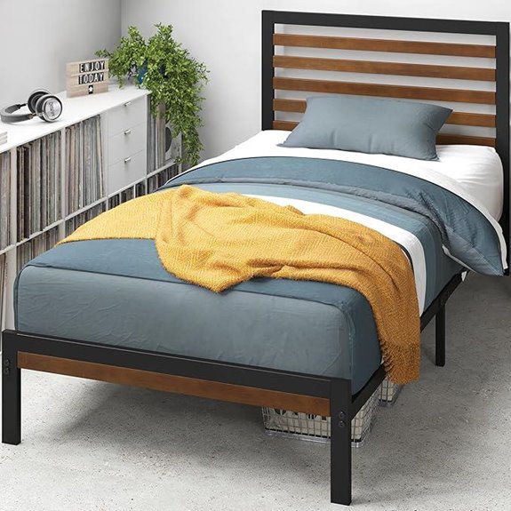 Zinus Kai Bamboo/Metal Platform Bed Frame (Twin)