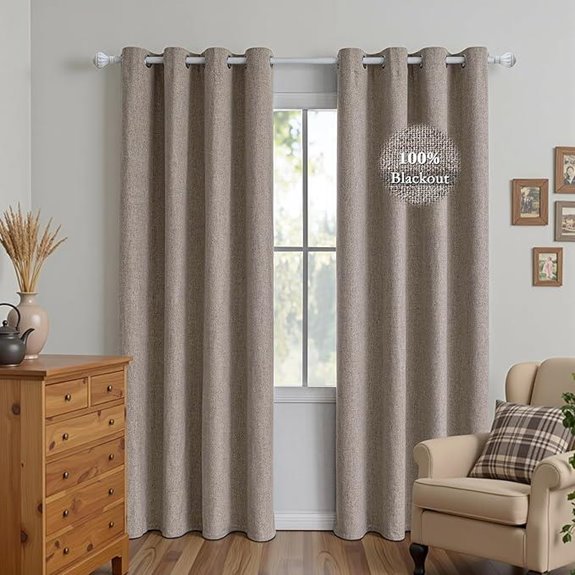 Beige 84 Blackout Curtain Panel Set (2)