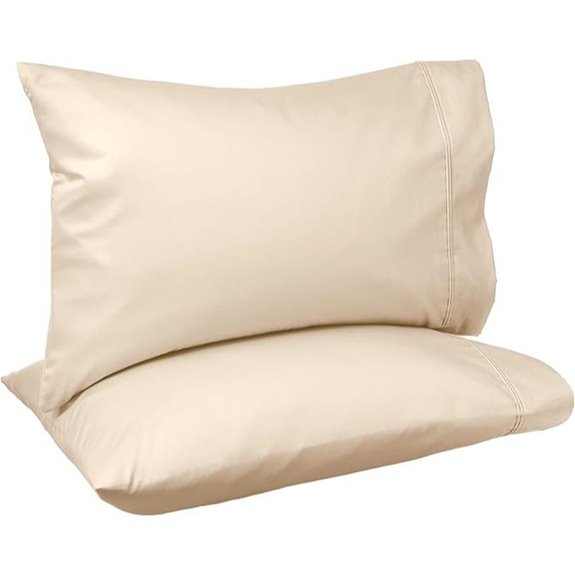 Amazon Basics Cotton Pillow Cases Beige 2-Pack