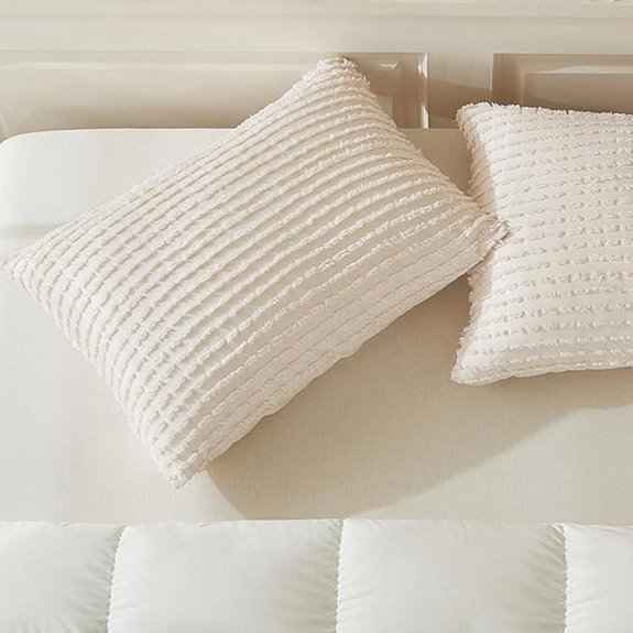 WARMDERN Beige Pillow Covers 20x26 Queen (2)