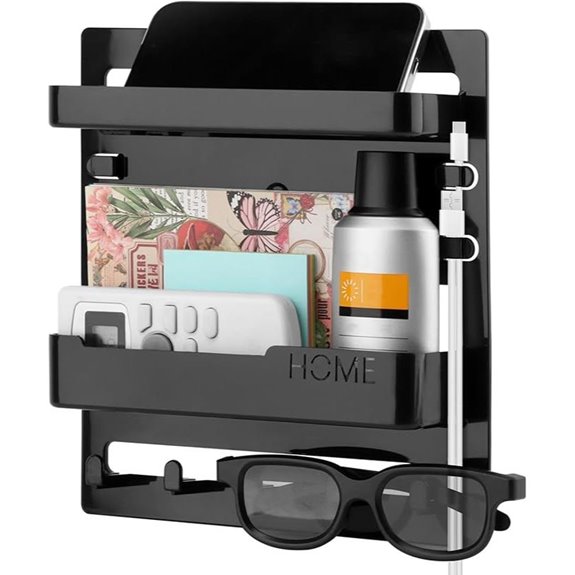 black wall shelf organizer