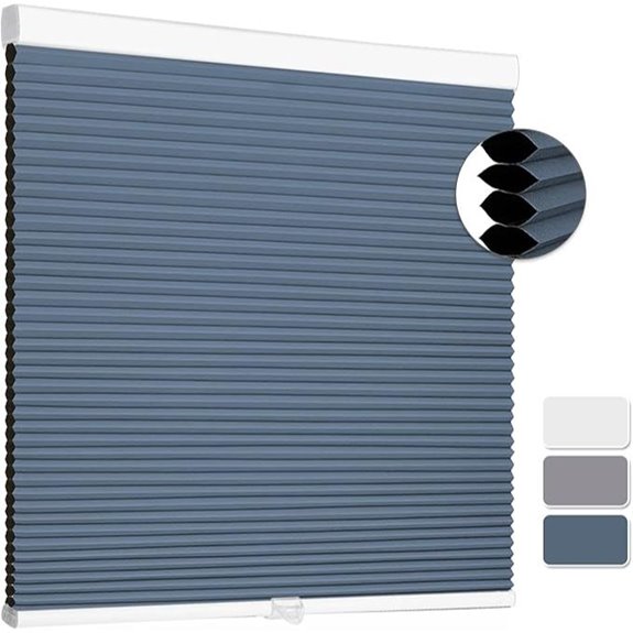 SUNFREE Blackout Cellular Shades 36x64 Blue