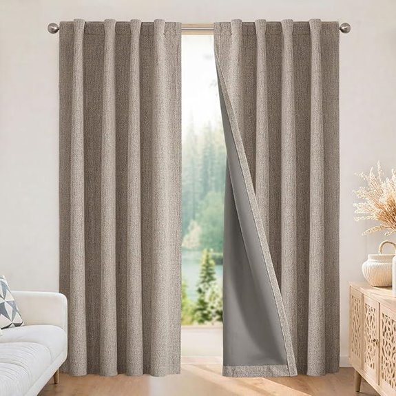 Joydeco Blackout Curtains – 84 Linen 2 Panels Thermal