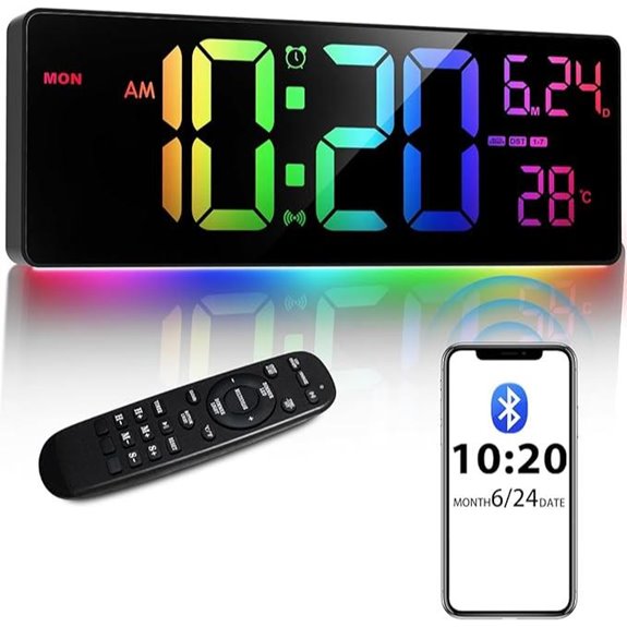 16 Bluetooth Digital Wall Clock with RGB Lights