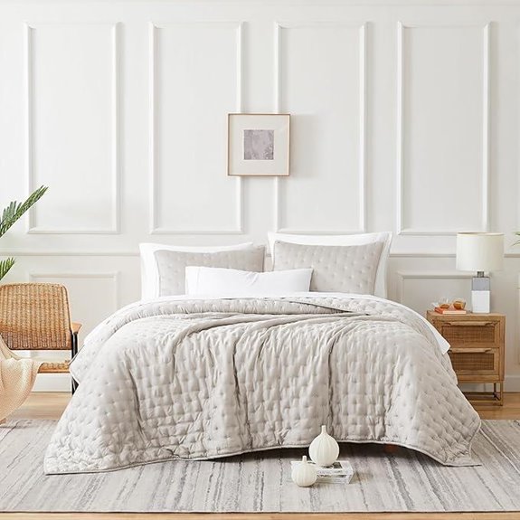 Bamboo Rayon Quilt Bedding Set King Bone