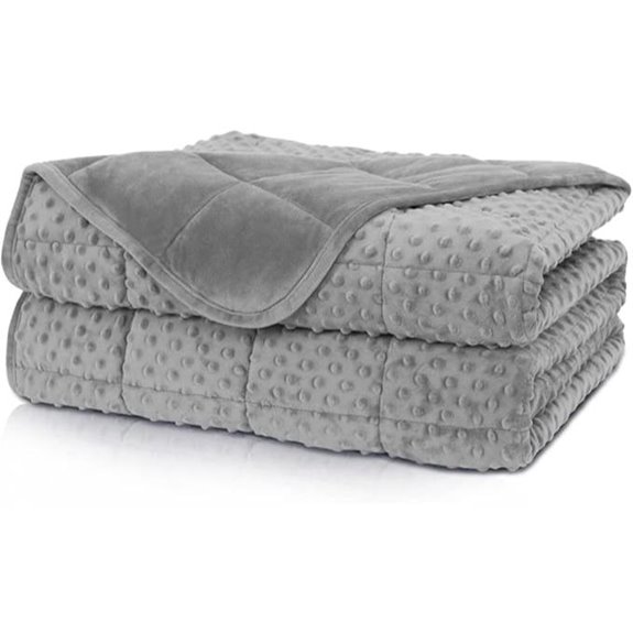 Twin 15lb Weighted Blanket with Breathable Minky Gray
