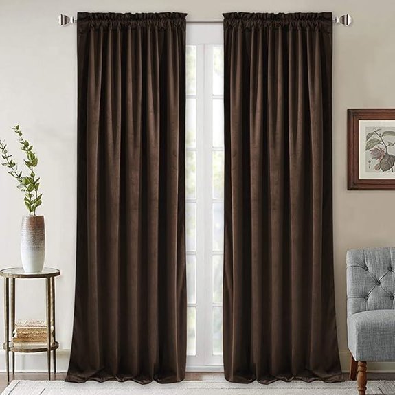 StangH Brown Velvet Curtains 84 (2 Panels)