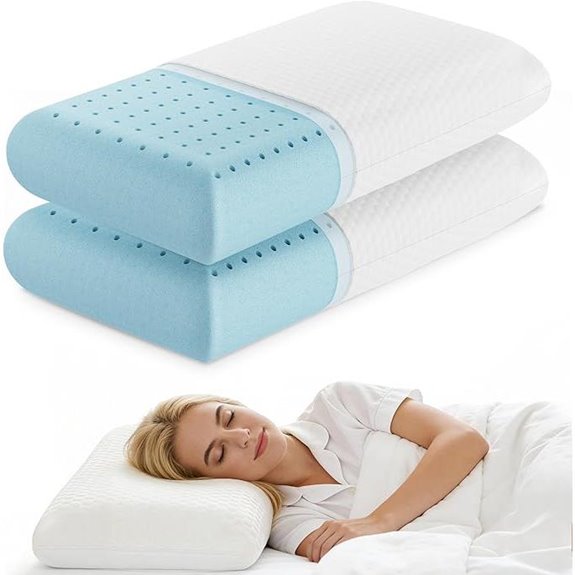 NEWBULIG Cooling Gel Memory Foam Pillow 2-Pack White