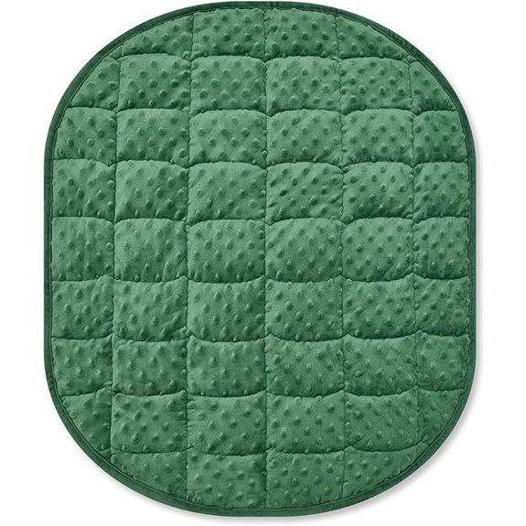 Weighted Lap Blanket 7lbs Dark Green Minky Dot (29x24)