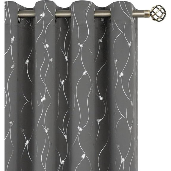 BGment Blackout Curtains 2 Panels 84 Dark Grey Patterned