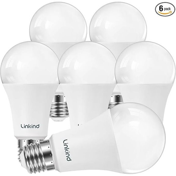 Linkind A19 Dimmable LED Bulbs 6-Pack 2700K 1600 lm