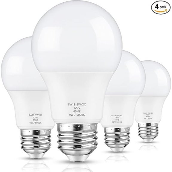 A19 LED Dimmable Bulbs 60W Eq 900 lm 4-Pack