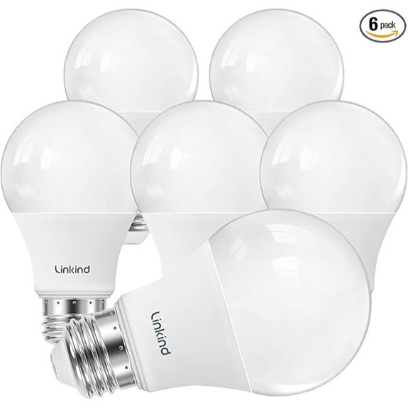 Linkind A19 Dimmable LED Bulbs 6-Pack 9W 2700K