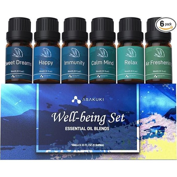 ASAKUKI Essential Oils Set for Diffusers (6x10ml)
