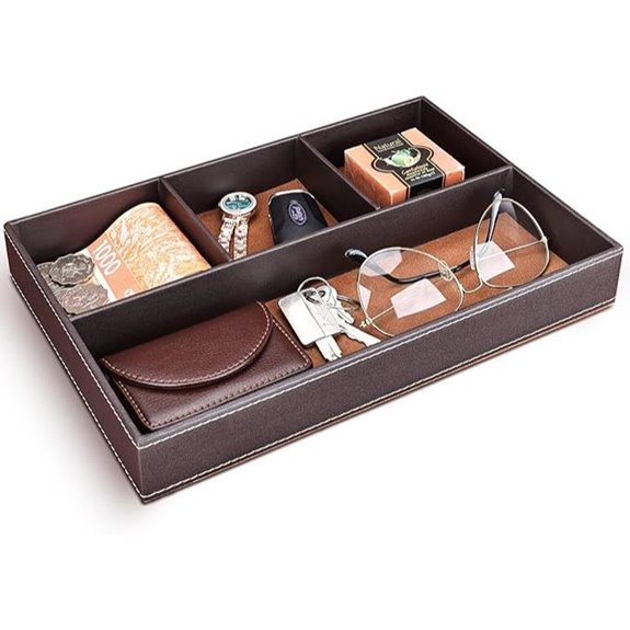 GORESE Faux Leather Valet Tray Organizer for Men
