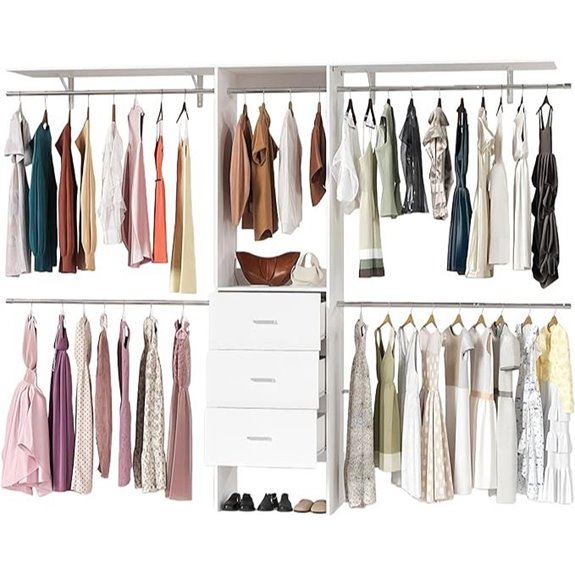 LINLUX 8ft Closet System with Drawers and Rods