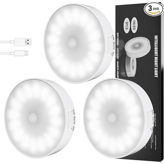 Motion Sensor Light Indoor 14-LED Night Lights (3-Pack)