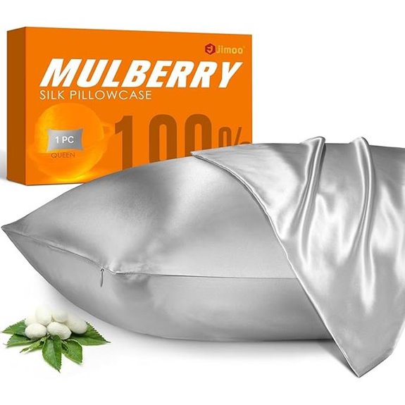 Mulberry Silk Pillowcase with Zipper 22 Momme Silver Grey