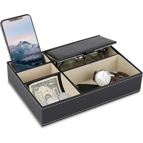 Baoyun Men’s Valet Tray Organizer with Compartments