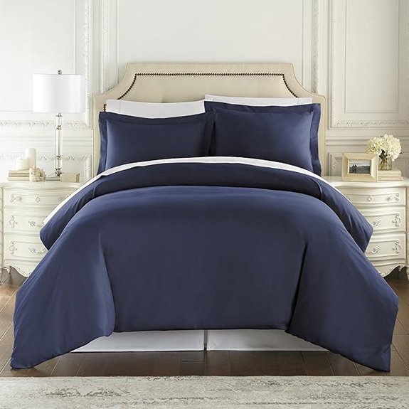 HC Collection Navy Duvet Cover Set (King 3-Piece)