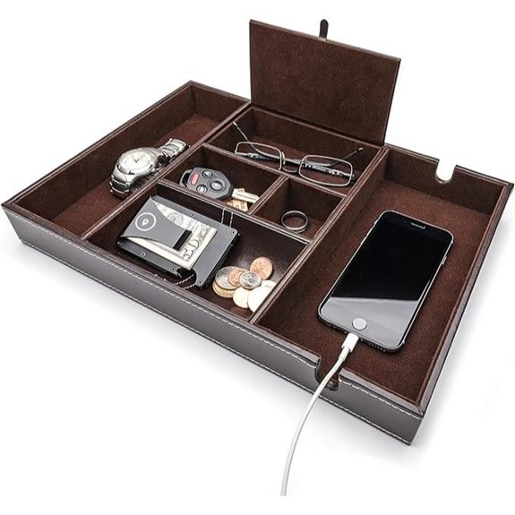 ULTRAY Nightstand Organizer Valet Tray with 6 Compartments