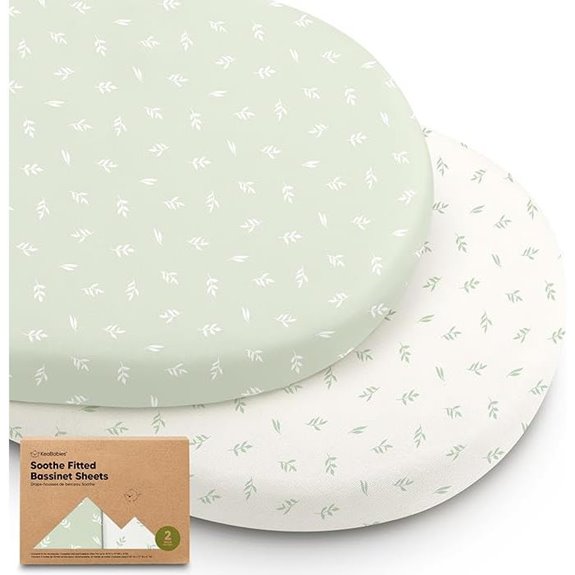 2-Pack Organic Bassinet Sheets – 100% Cotton Unisex Herb