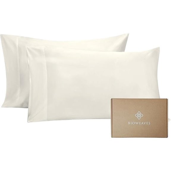 BIOWEAVES Organic Cotton Pillowcases 300TC Queen Set of 2