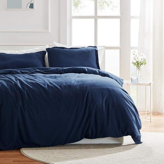 SLEEP ZONE Queen Duvet Cover Set (3pc) Navy