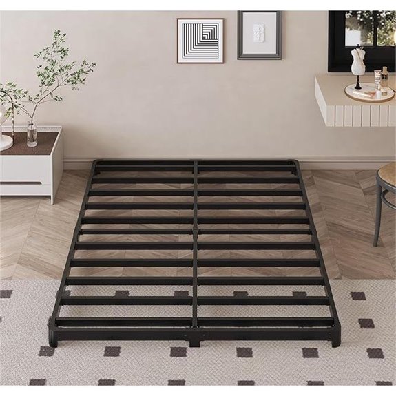 3-Inch Low Queen Bed Frame Noise-Free Easy Assembly