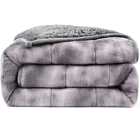Ultra-Soft Weighted Blanket 15 lbs Reversible Sherpa Gray