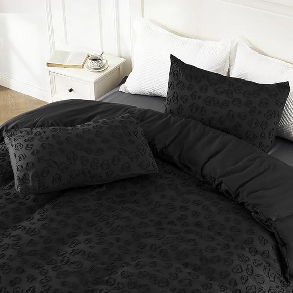 ROSE&RIS Black Leopard Duvet Cover Set (Queen)