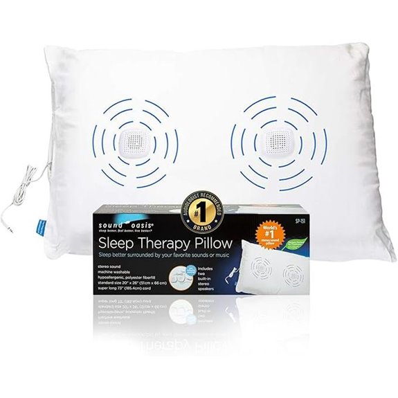 Sound Oasis Sleep Therapy Pillow with Speakers and Volume Control