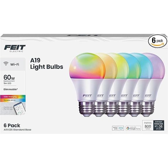 Feit 60W Equivalent LED Smart Bulb (RGBW) 6-pack