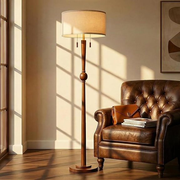 MOFFE 62.8 Solid Wood Floor Lamp with Shades