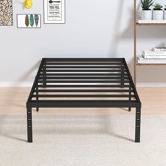 Heavy Duty Narrow Twin Bed Frame 14 Black