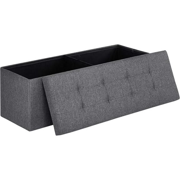 SONGMICS Mazie Folding Storage Ottoman Bench 660 lb capacity