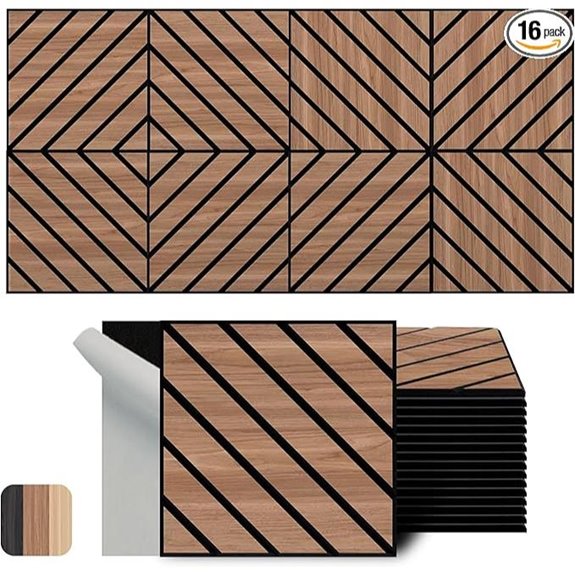 WoveN SounD 16-Pack Acoustic Wall Panels Teak