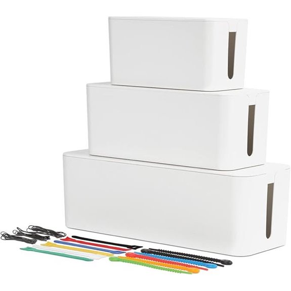 Oxford Cable Management Boxes: 3-Pack Organizer Set