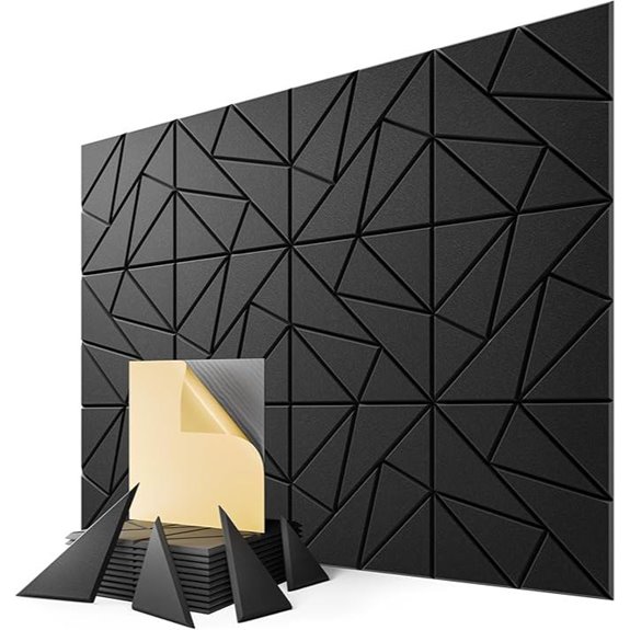 12-Pack 12x12x0.4 Acoustic Panels (Black)
