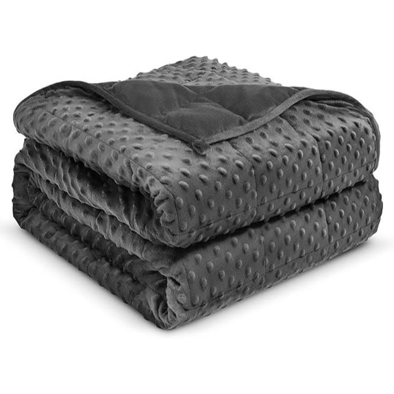Weighted Blanket 15lbs Ultra Soft Minky Dot Gray 48x72