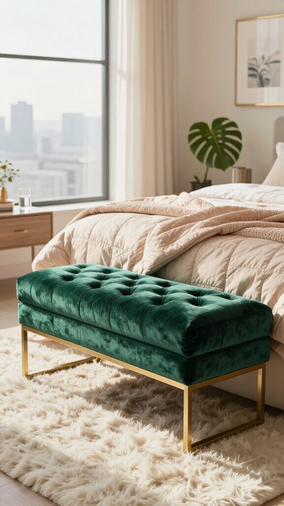 velvet benches for bedroom