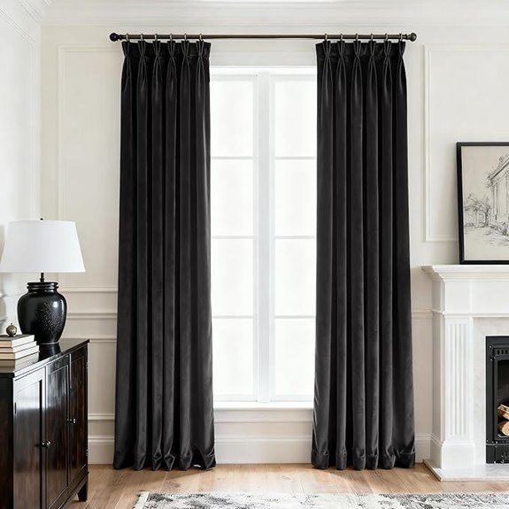 Pinch Pleated Velvet Blackout Curtains 84 (2 Panels)