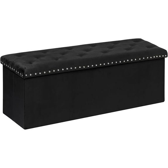 PINPLUS Velvet Storage Ottoman Bench 43.3x15.7x15.7