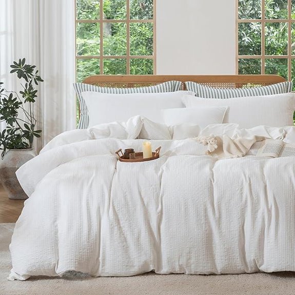 MILDLY White Boho Duvet Cover Set (104x90)