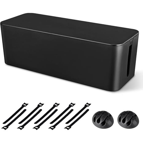 Cable Management Box for Wires & Cords (Black)