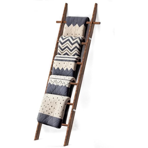 Farmhouse 6-Tier Wooden Blanket Ladder Rack